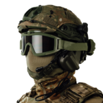 Set: FAST NIJ IIIA helmet + M32H active headphones + multicam cover + balaclava + tactical goggles. Color: olive-multicam