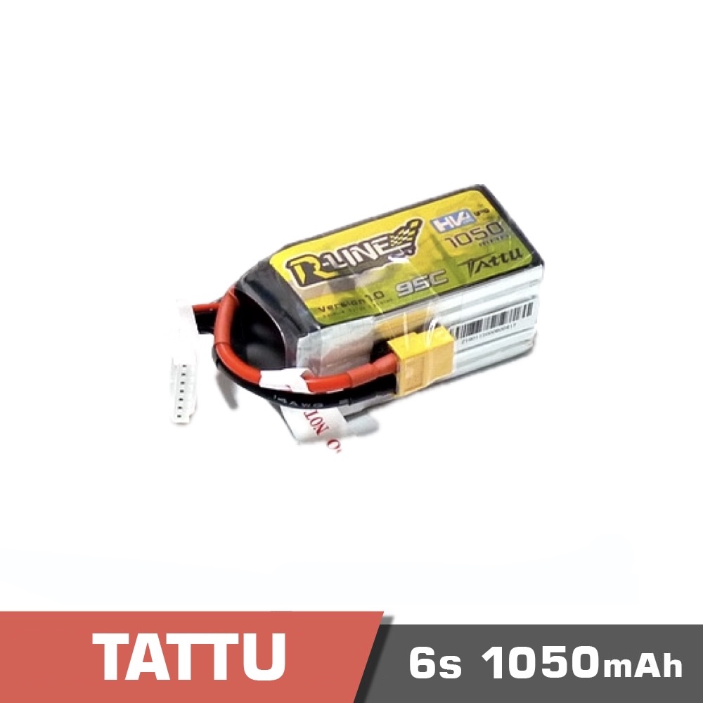 1050-6s-95c-rline_.jpg Battery Lipo 6S 1050mAh 95C High Voltage (HV) Tattu R-Line - Image 1