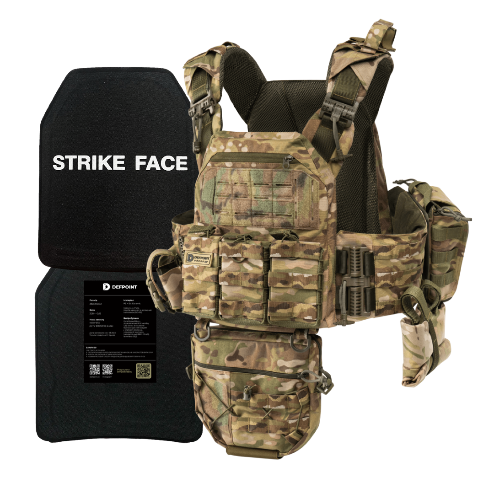 19-1700x1700-1.png DFP body armor of the 6th class. Ceramic armor plates 2.3 kg (silicon carbide). Color: multicam - Image 1