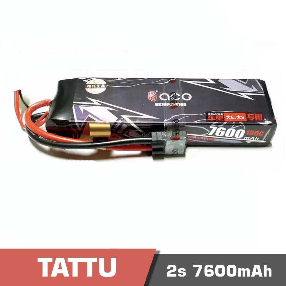 2S-7600100C.jpg Battery Lipo 2s 7600mAh 100C Tattu trx - Image 1