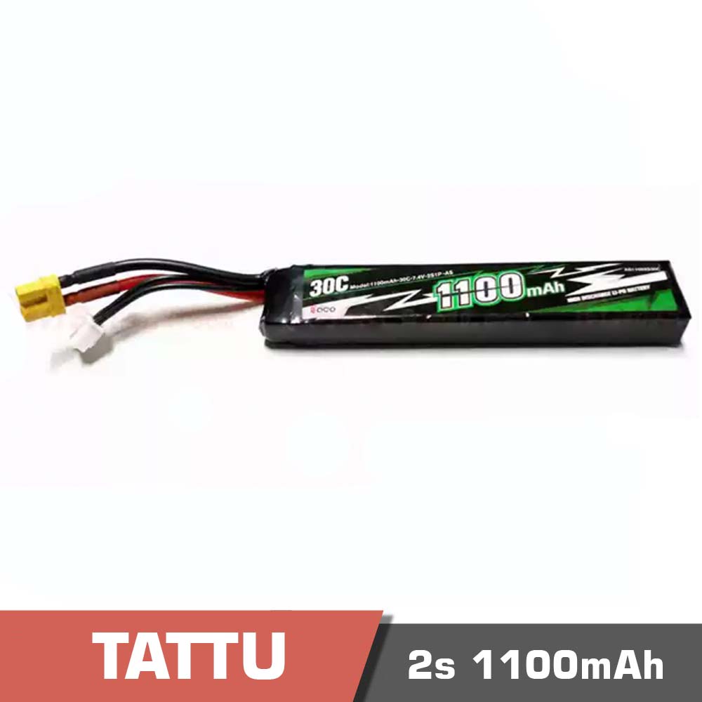 2s-1100.jpg Battery Lipo 2s 1100mAh 30C Tattu - Image 1