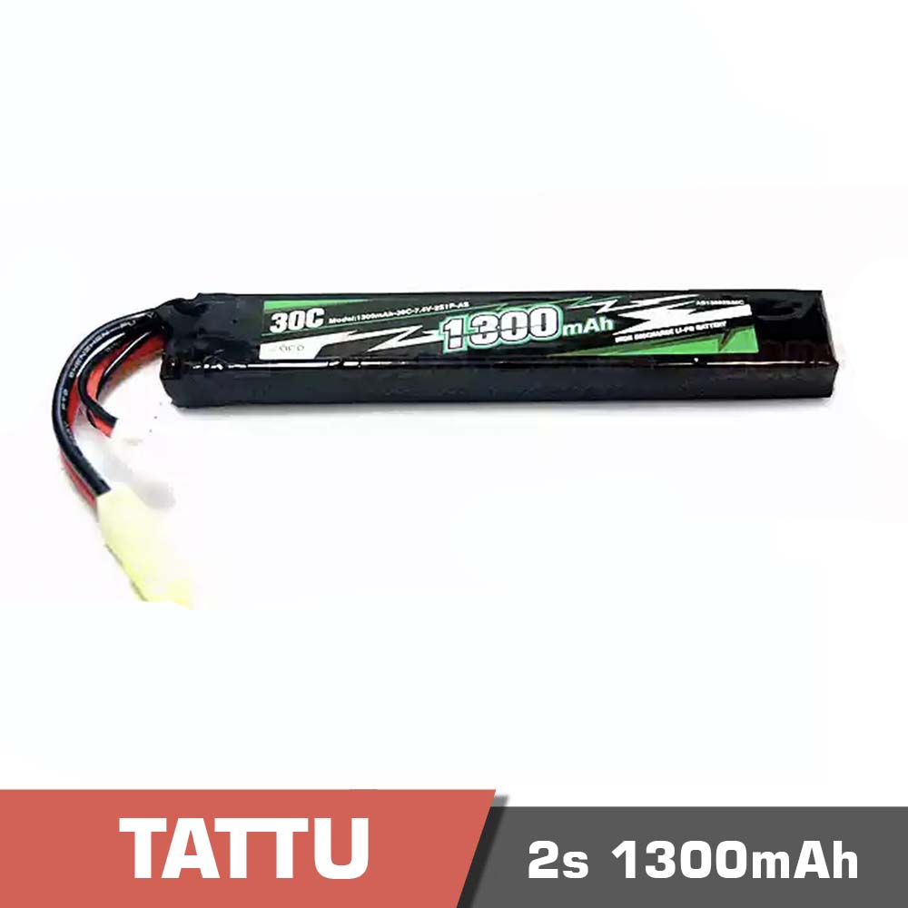 2s-1300-tamiya.jpg Battery Lipo 2s 1300mAh 30C Tattu with Tamiya Connector - Image 1