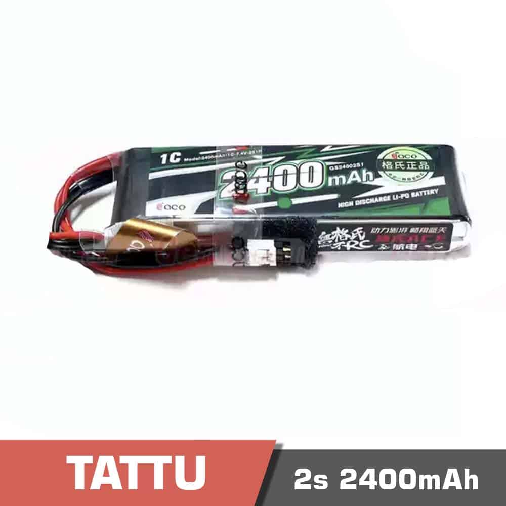2s-2400-1C.jpg Battery Lipo 2s 2400mAh 1C Tattu for Futaba T8FG RC Remote Controller - Image 1