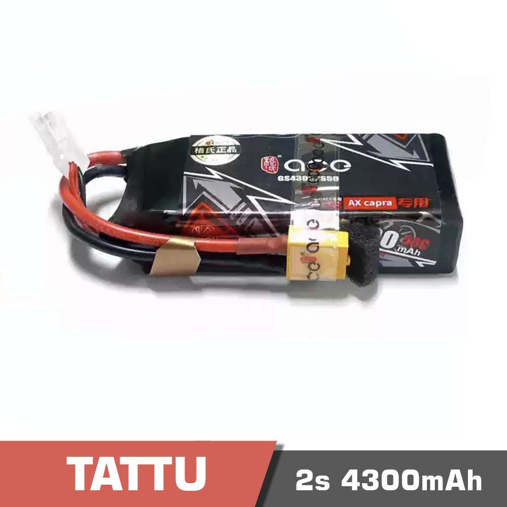 2s-4300-50C.jpg Battery Lipo 2s 4300mAh 50C Tattu - Image 1