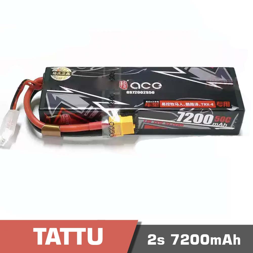 2s-7200-50C.jpg Battery Lipo 2s 7200mAh 50C Tattu Hard Case - Image 1