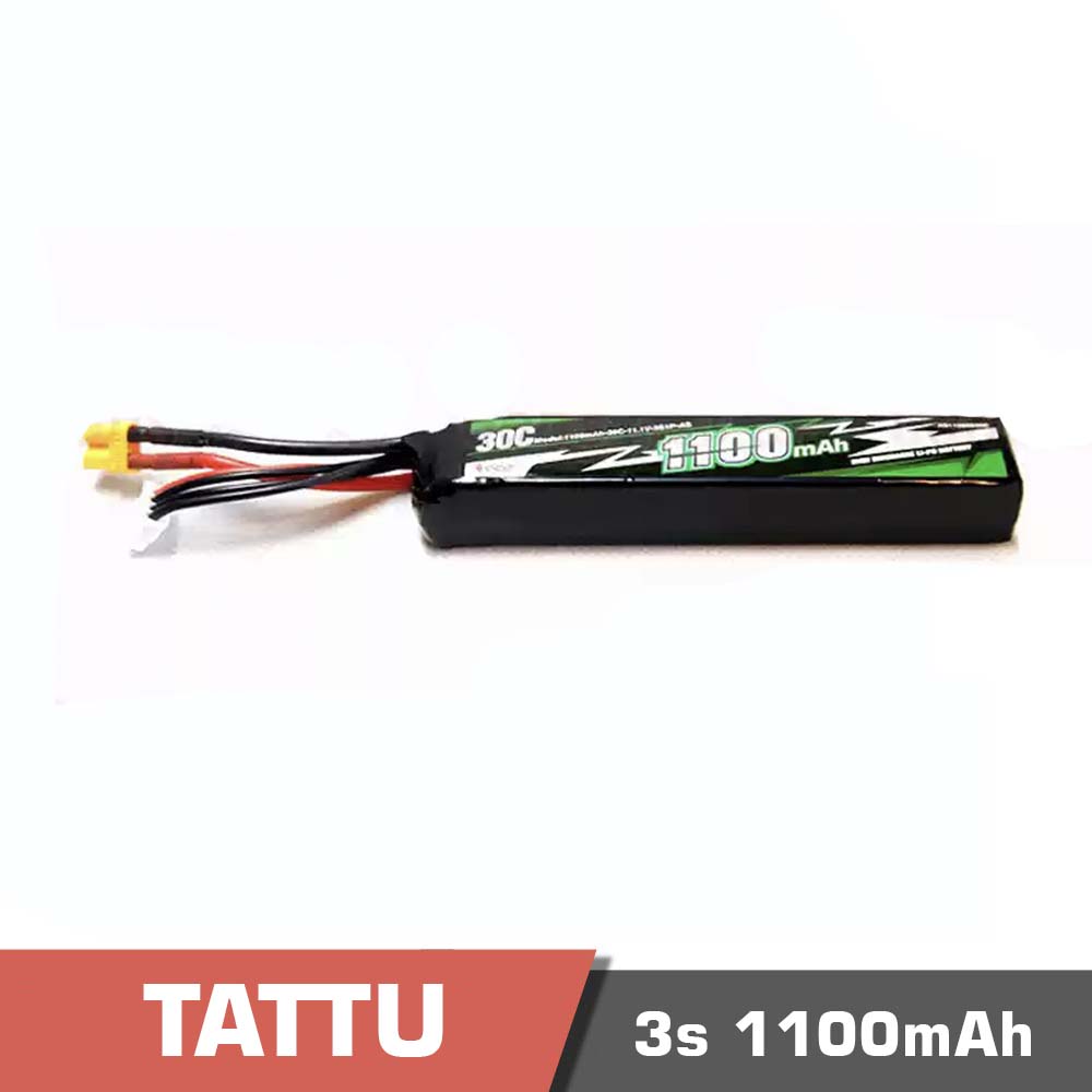 3s-1100.jpg Battery Lipo 3s 1100mAh 30C Tattu - Image 1