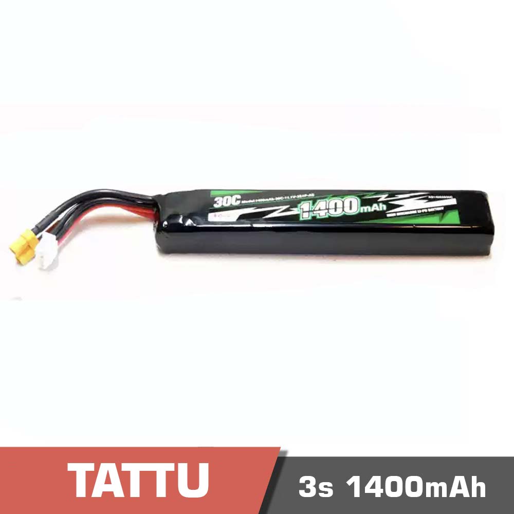 3s-1400-30C.jpg Battery Lipo 3s 1400mAh 30C Tattu - Image 1