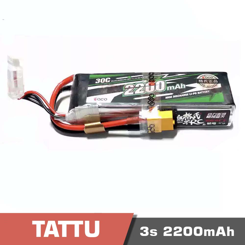 3s-2200-30C.jpg Battery Lipo 3s 2200mAh 30C Tattu - Image 1