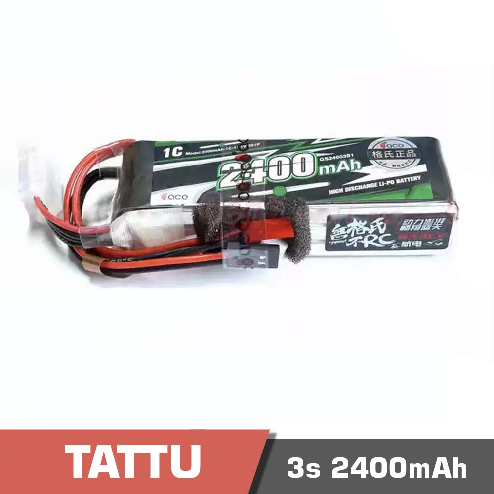 3s-2400-1c-futaba.jpg Battery Lipo 3s 2400mAh 1C Tattu for Futaba RC Remote Controller - Image 1