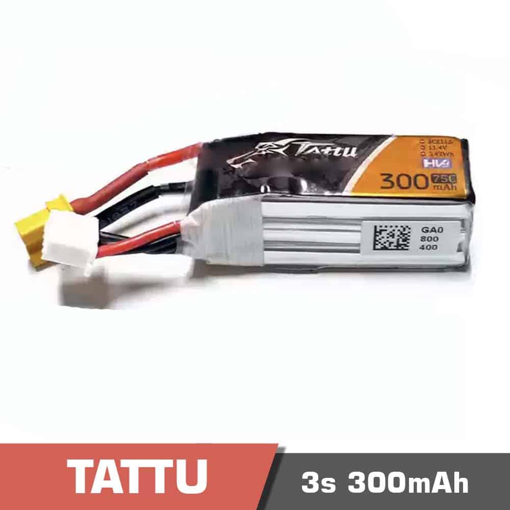 3s-30075c.jpg Battery Lipo 3s 300mAh 75C Tattu for FPV drone - Image 1