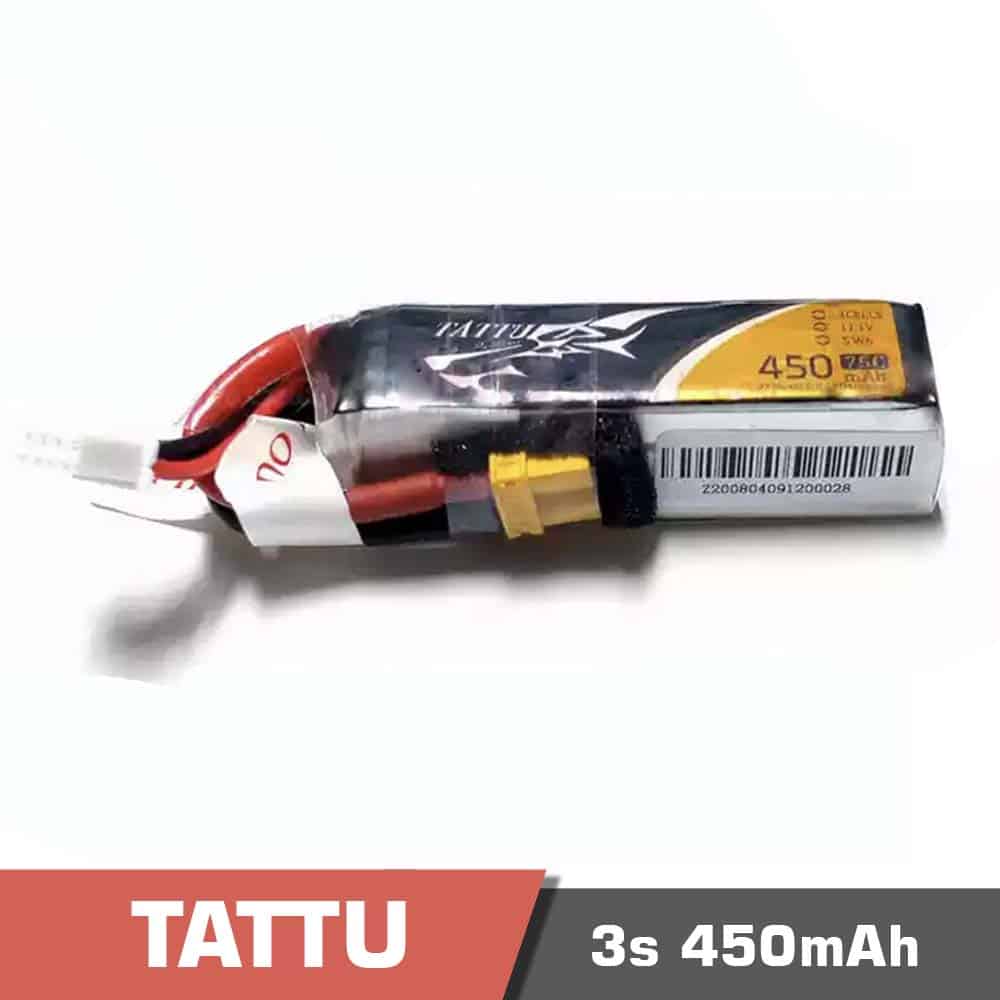 3s-450-75C.jpg Battery Lipo 3s 450mAh 75C Tattu for FPV drone - Image 1