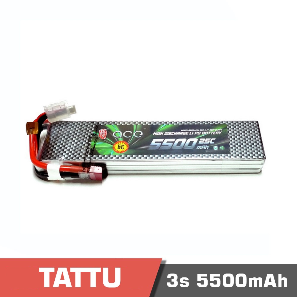 3s-5500-25C.jpg Battery Lipo 3S 5500mAh 25C Tattu - Image 1