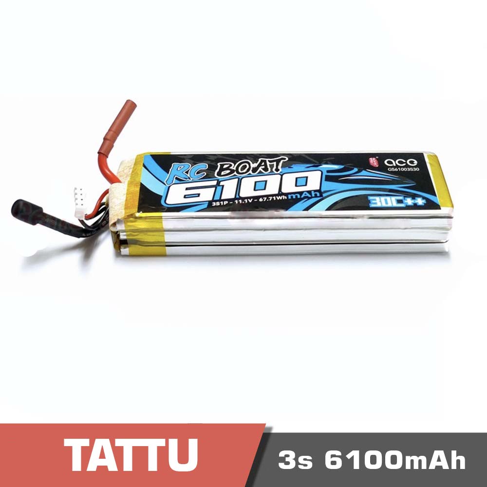 3s-6100-RC-boat.jpg Battery Lipo 3s 6100mAh 30C Tattu RC boat - Image 1
