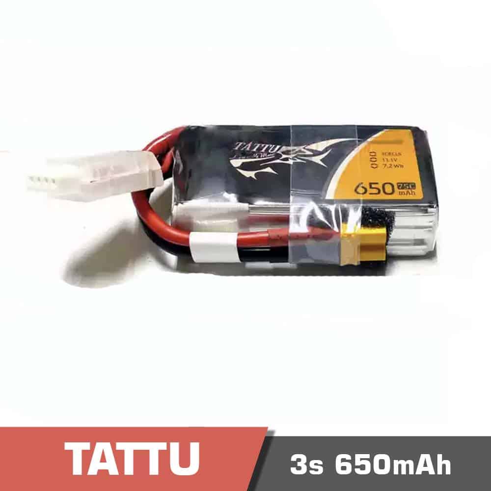 3s-650-75c.jpg Battery Lipo 3s 650mAh 75C Tattu for FPV drone - Image 1