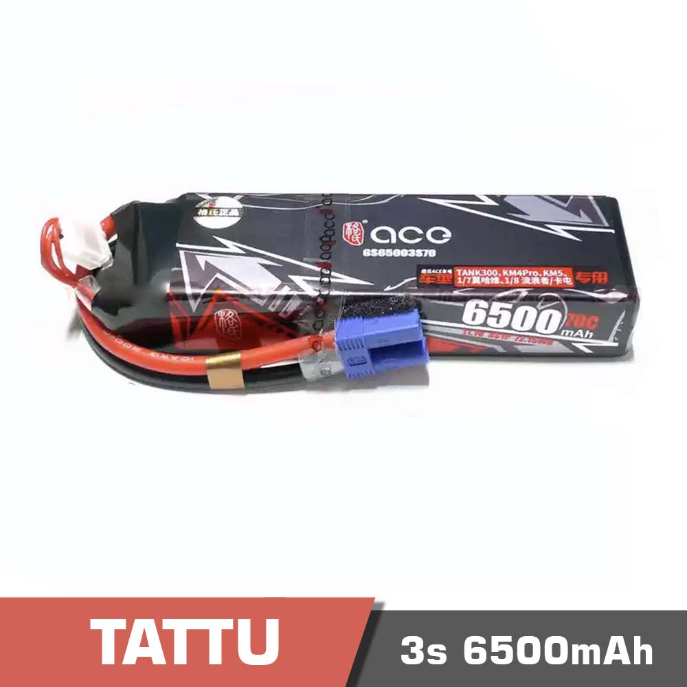 3s-6500-70C-EC5.jpg Battery Lipo 3s 6500mAh 70C Tattu - Image 1