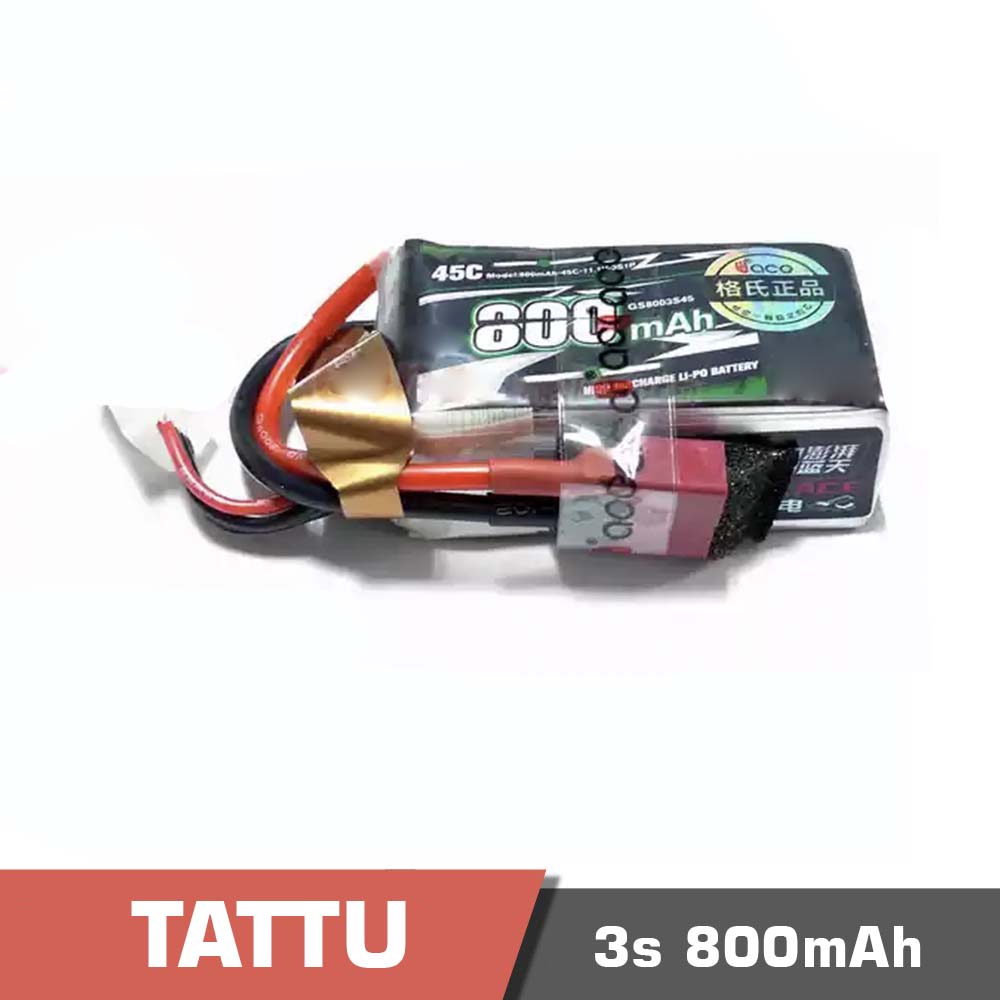 3s-800-45c-Tplug.jpg Battery Lipo 3s 800mAh 45C Tattu T Plug - Image 1
