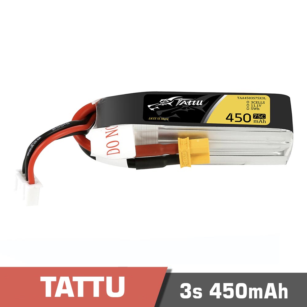 450-3s-75C.jpg Battery Lipo 3s 450mAh 75C Tattu - Image 1