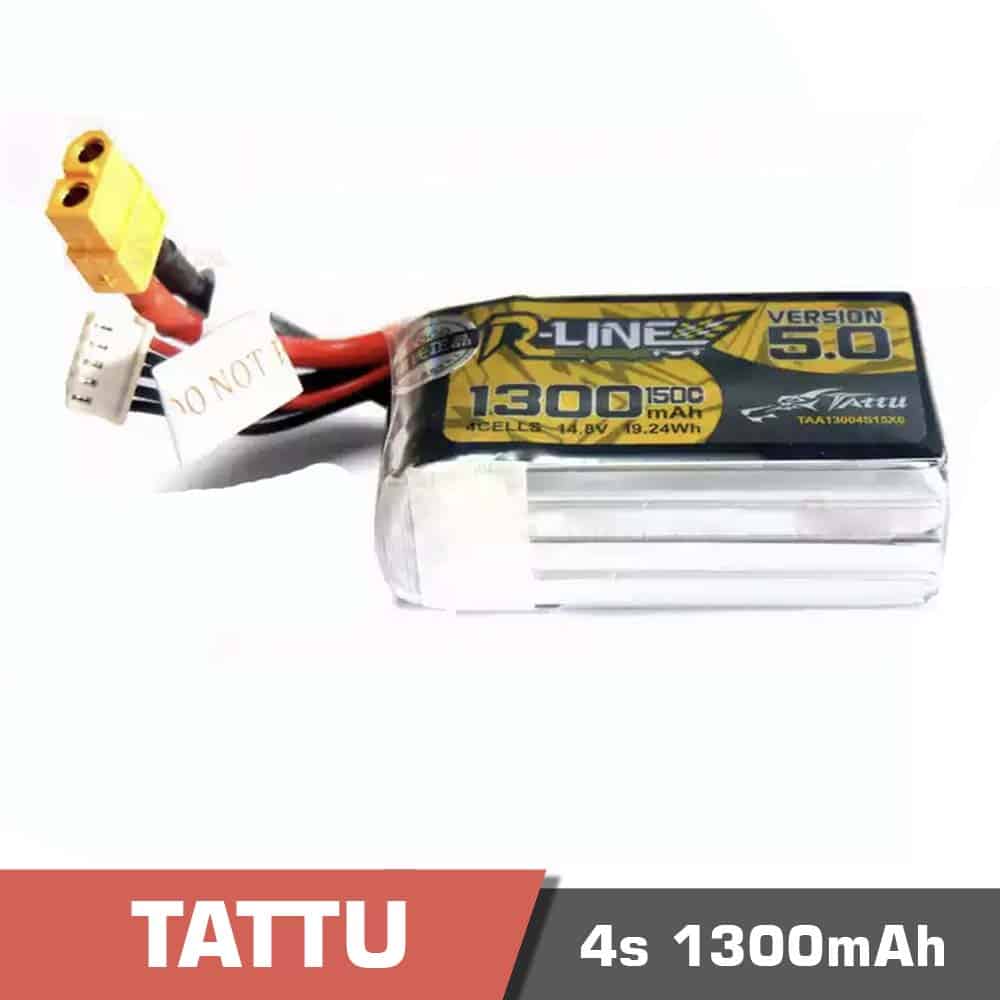 4s-1300-150c-rline-5.jpg Battery Lipo 4s 1300mAh 150C Tattu – R-LINE 5.0 - Image 1
