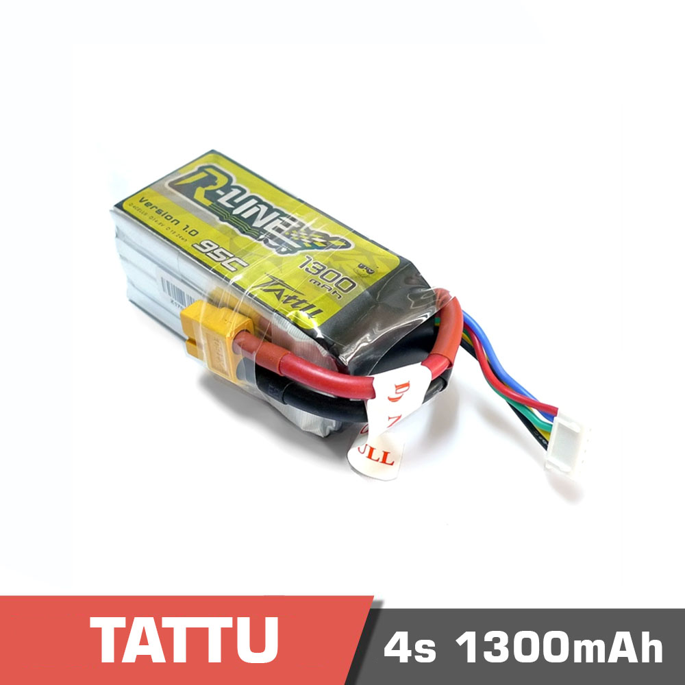4s-1300-95C-rline.jpg Battery Lipo 4S 1300mAh 95C Tattu R-Line - Image 1