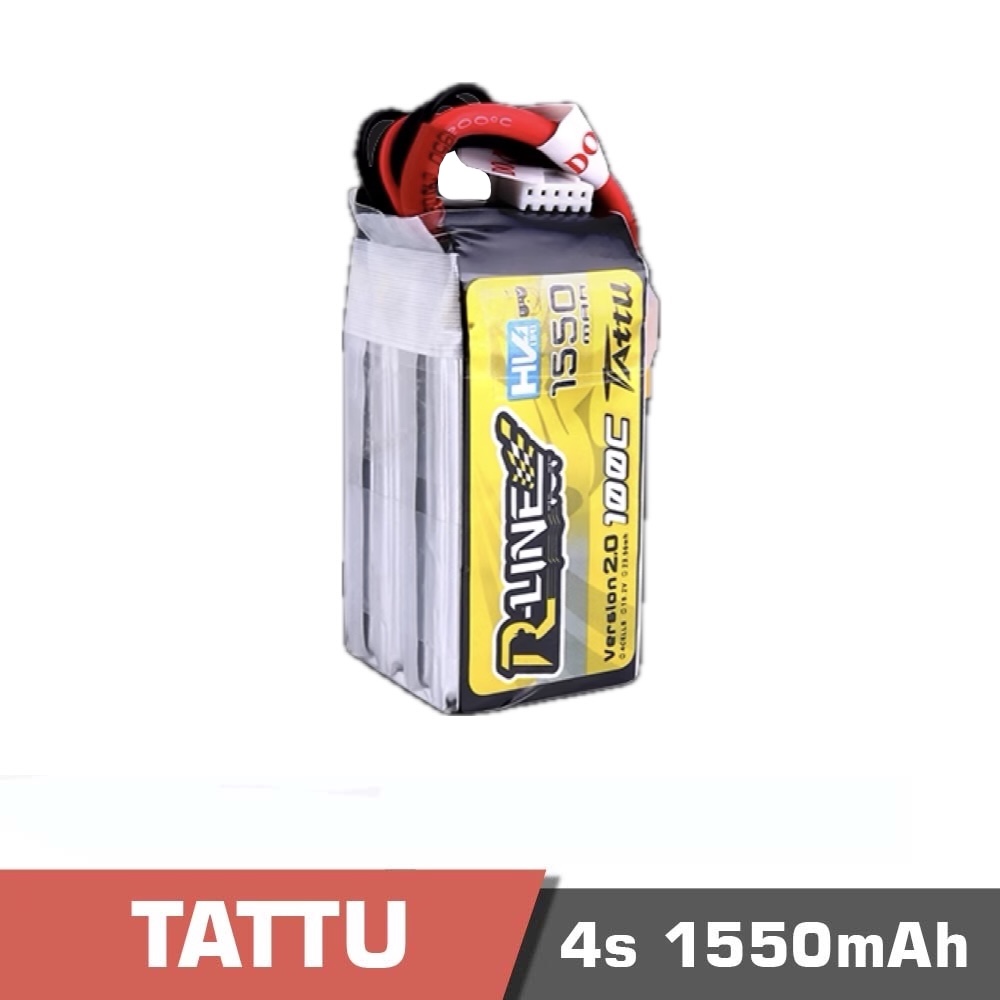 4s-1550-100c-rline.jpeg Battery Lipo 4s 1550mAh 100C Tattu R-Line High Voltage (HV) - Image 1