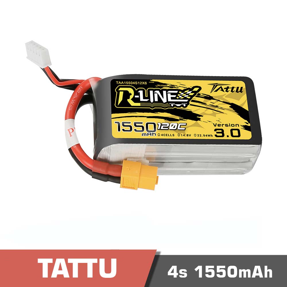 4s-1550-120C-rline3.jpg Battery Lipo 4s 1550mAh 120C Tattu R-Line 3.0 - Image 1