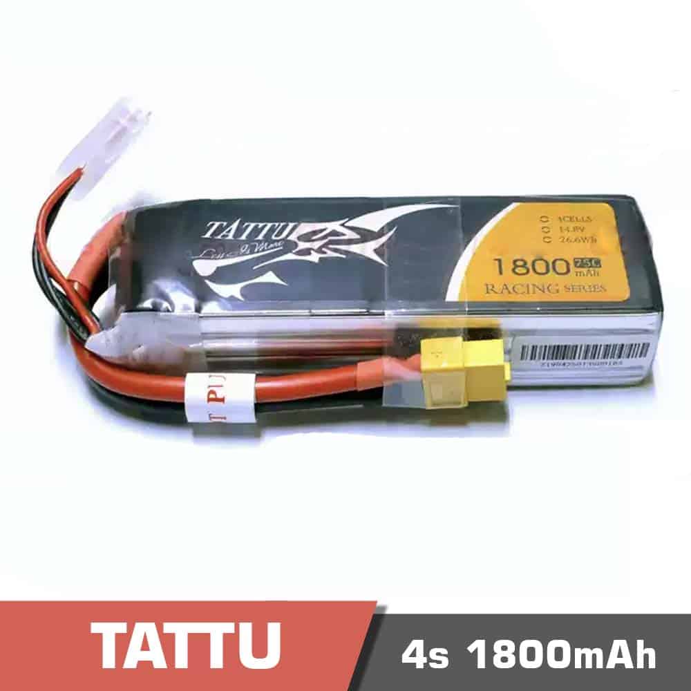 4s-1800-75C.jpg Battery Lipo 4s 1800mAh 75C Tattu for FPV Drone - Image 1