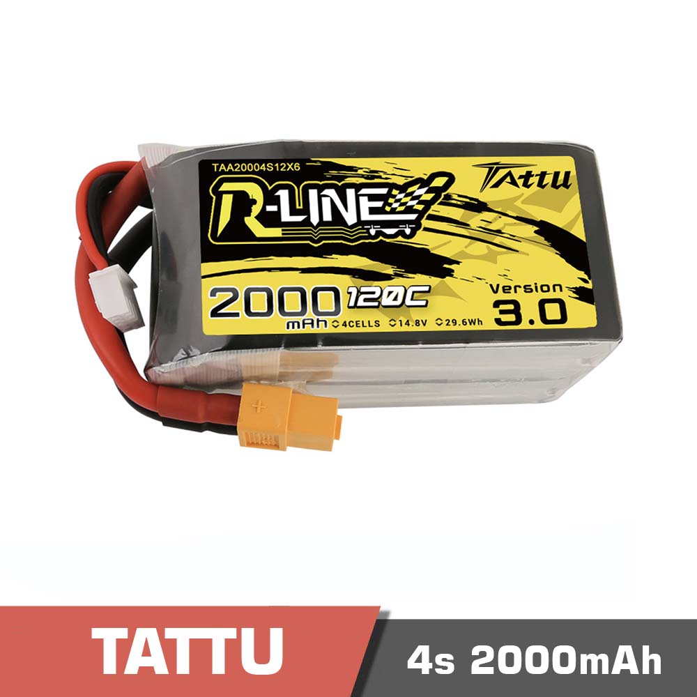 4s-2000-120C-rline3.jpg Battery Lipo 4s 2000mAh 120C Tattu R-Line 3.0 - Image 1