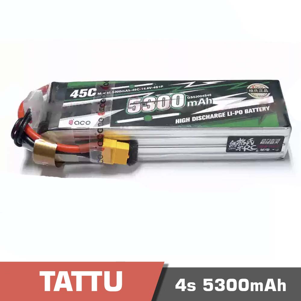 4s-530045c.jpg Battery Lipo 4s 5300mAh 45C Tattu - Image 1