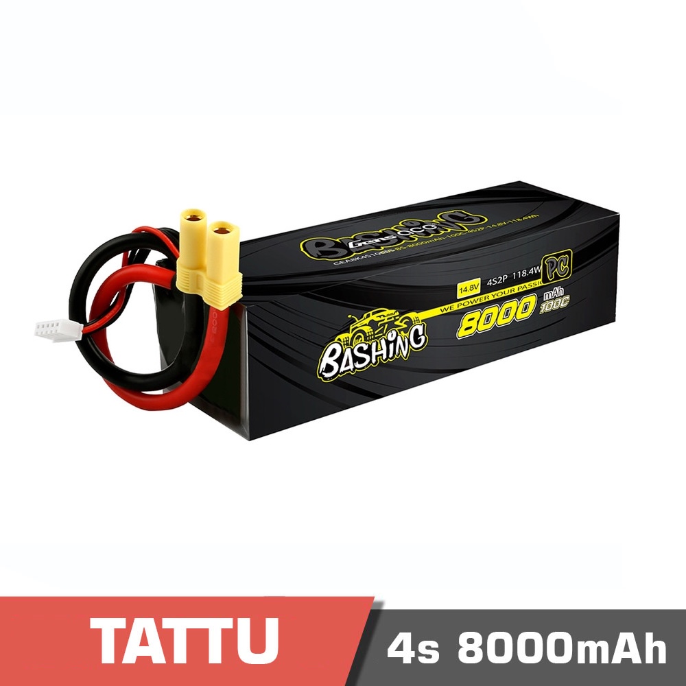 4s-8000-bashing-100c.jpg Battery Lipo 4S 8000mAh 100C Tattu Bashing - Image 1