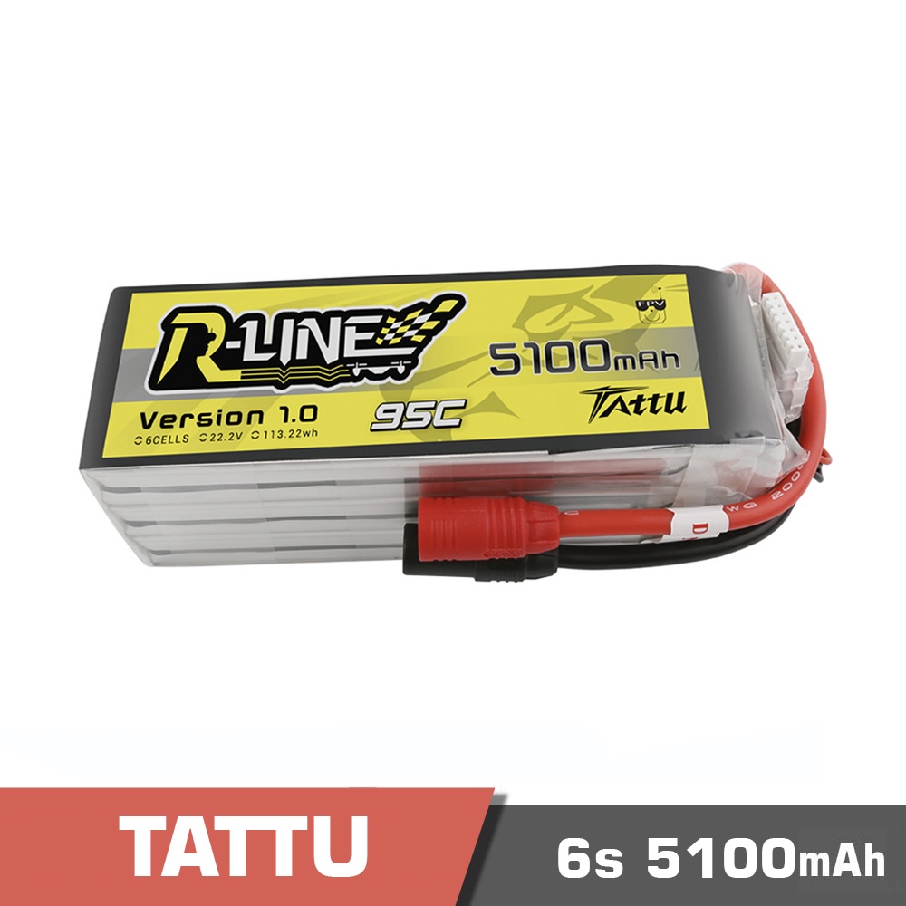 5100-6s-rline-95c.jpg Battery Lipo 6s 5100mAh Tattu Rline 95C - Image 1