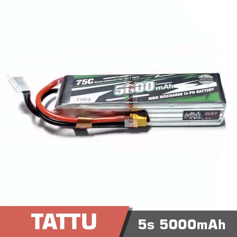 5S-5000-75C.jpg Battery Lipo 5s 5000mAh 75C Tattu - Image 1