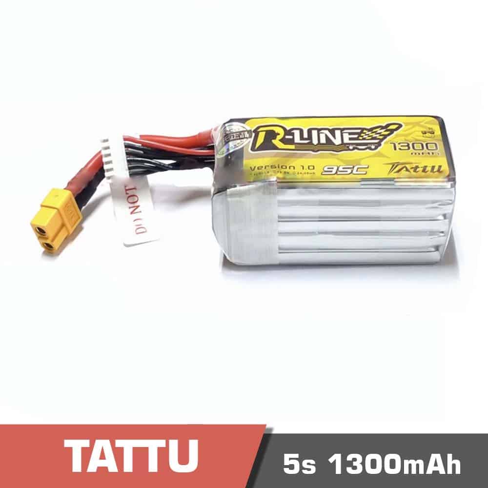 5s-1300-95C-Rline.jpg Battery Lipo 5S 1300mAh 18.5V 95C Tattu R-Line - Image 1