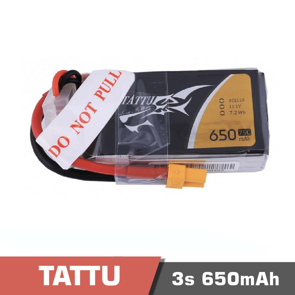 650-3s-75C.jpg Battery Lipo 3s 650mAh 75C Tattu - Image 1