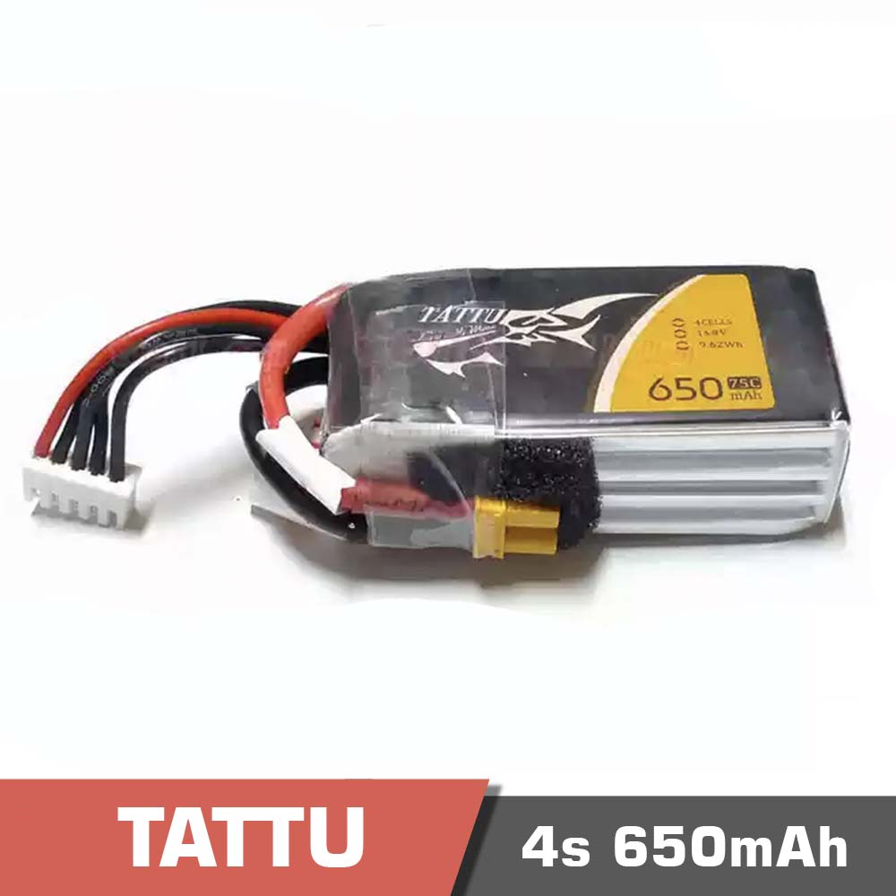 650-4s-75C.jpg Battery Lipo 4s 650mAh 75C Tattu - Image 1