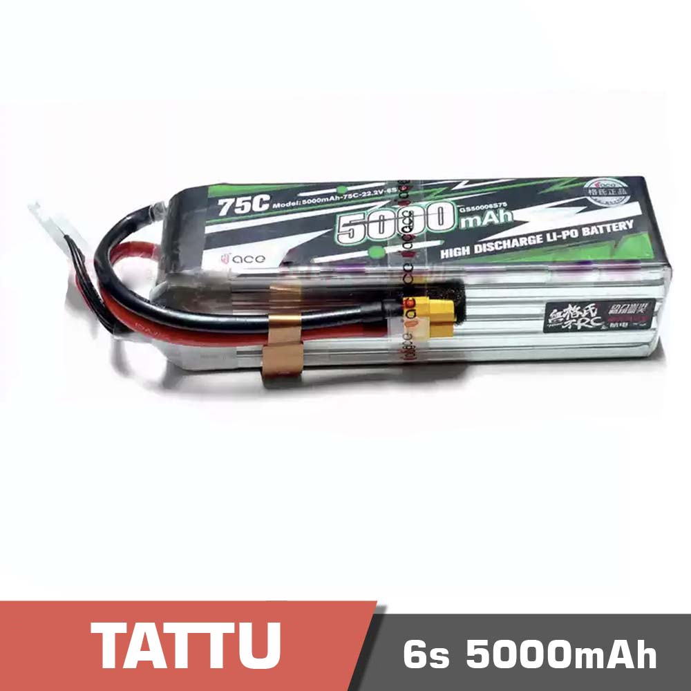 6S-5000-75C.jpg Battery Lipo 6s 5000mAh 75C Tattu - Image 1