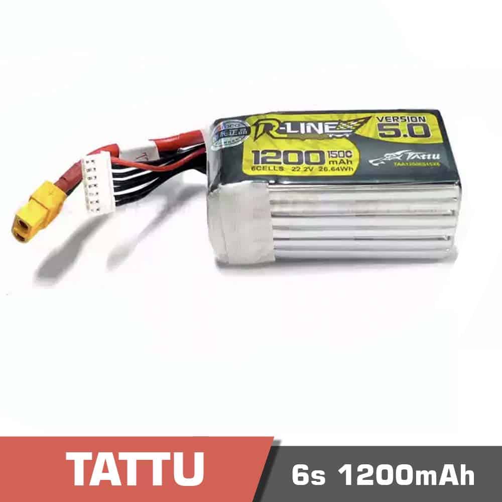 6s-1200-150c-rline-5.jpg Battery Lipo 6s 1200mAh 150C Tattu – R-LINE 5.0 - Image 1