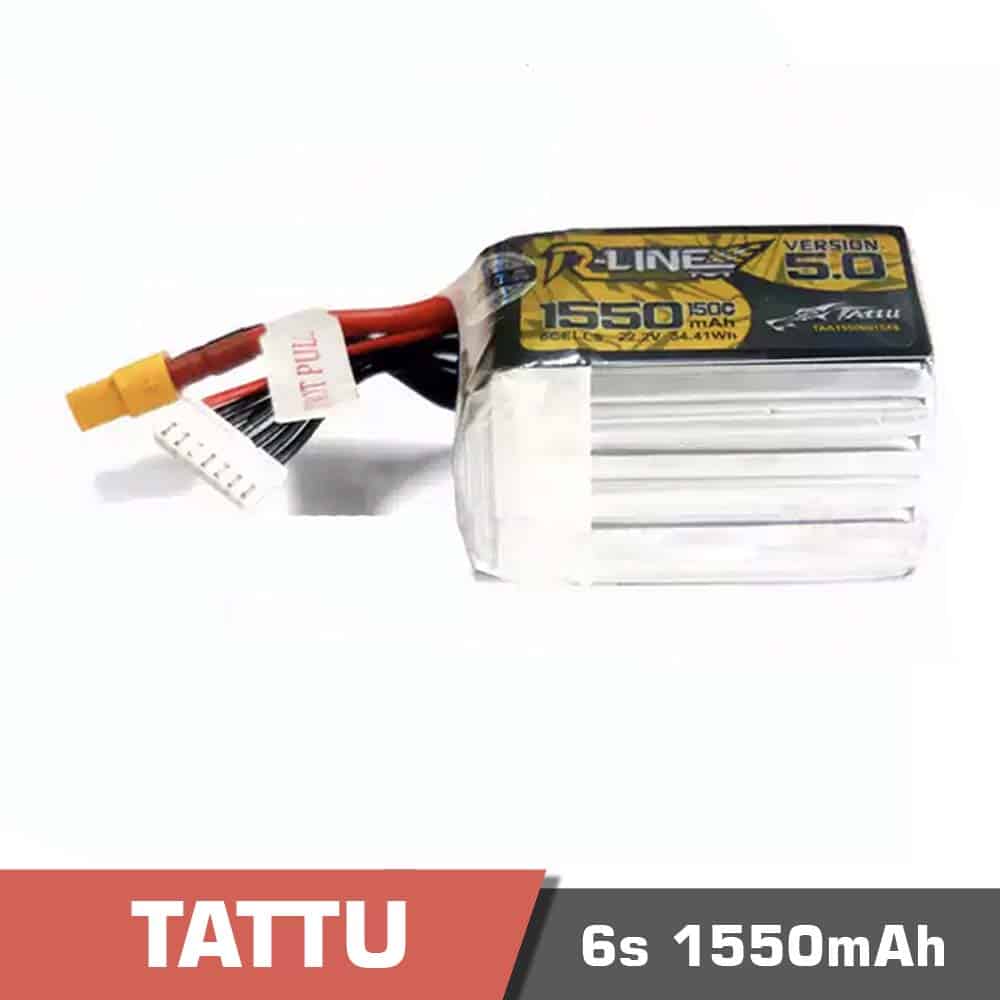 6s-1550-150c-rline-5.jpg Battery Lipo 6s 1550mAh 150C Tattu – R-LINE 5.0 - Image 1