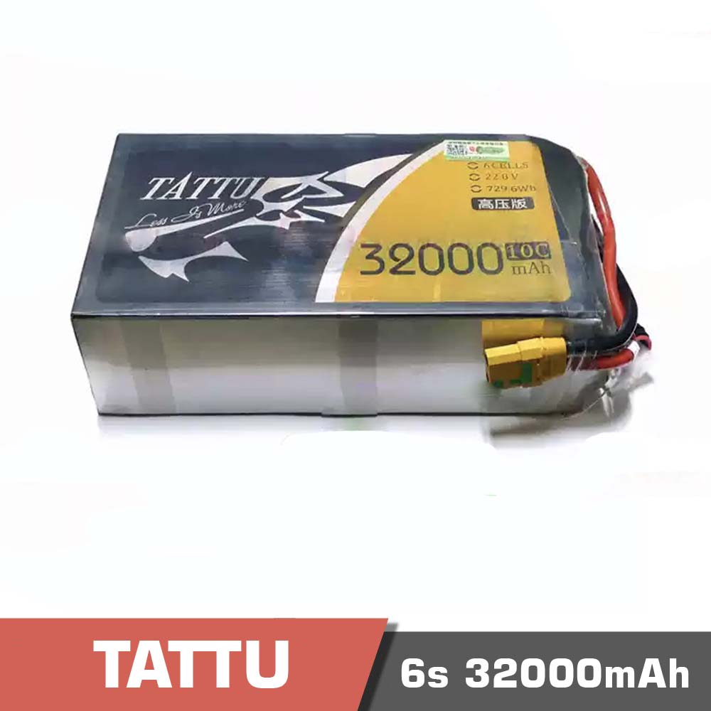 6s-32000.jpg Battery Lipo 6S 32000mAh 10C Tattu High Voltage (HV) - Image 1