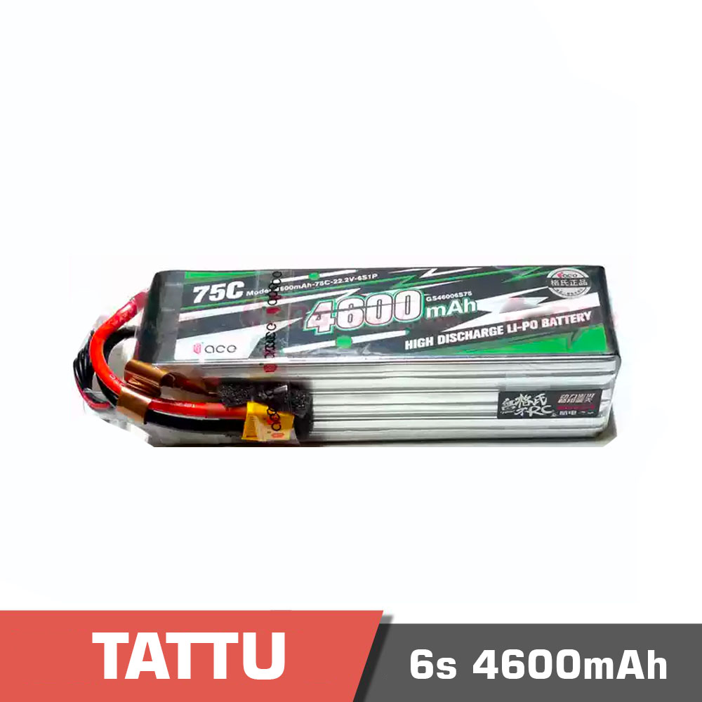 6s-4600-75C.jpg Battery Lipo 6s 4600mAh 75C Tattu - Image 1