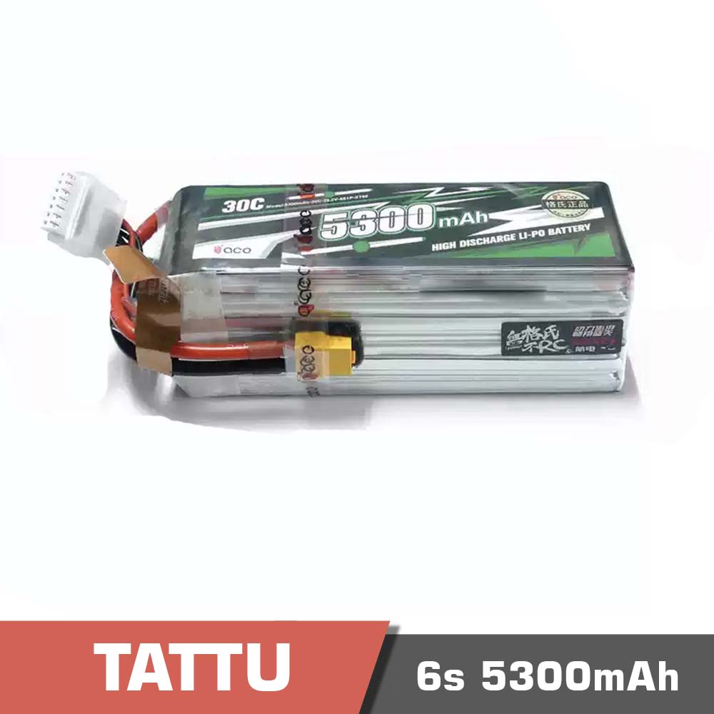 6s-5300-30C.jpg Battery Lipo 6s 5300mAh 30C Tattu - Image 1