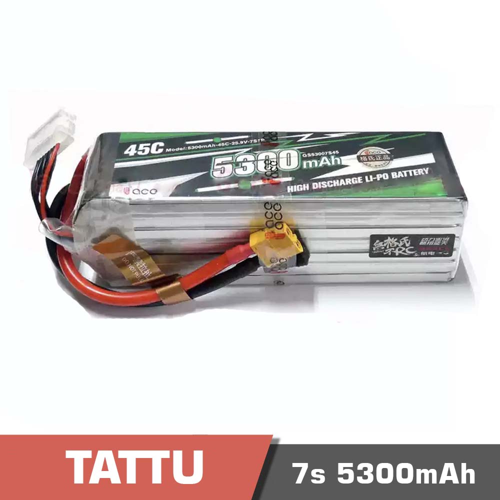 7s-5300-45C.jpg Battery Lipo 7s 5300mAh 45C Tattu - Image 1