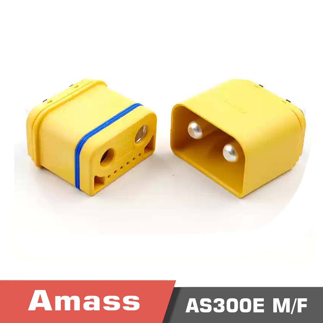 AS300E-FEMALE-MALE.jpg Amass AS300E-M/F ultrasonic welding copper silver plated 150A waterproof high current connector - Image 1