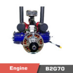 B2G70 Gasoline Engine, 2 Cylinder, 2 Stroke, 70cc Engine, 7HP power - Image 3