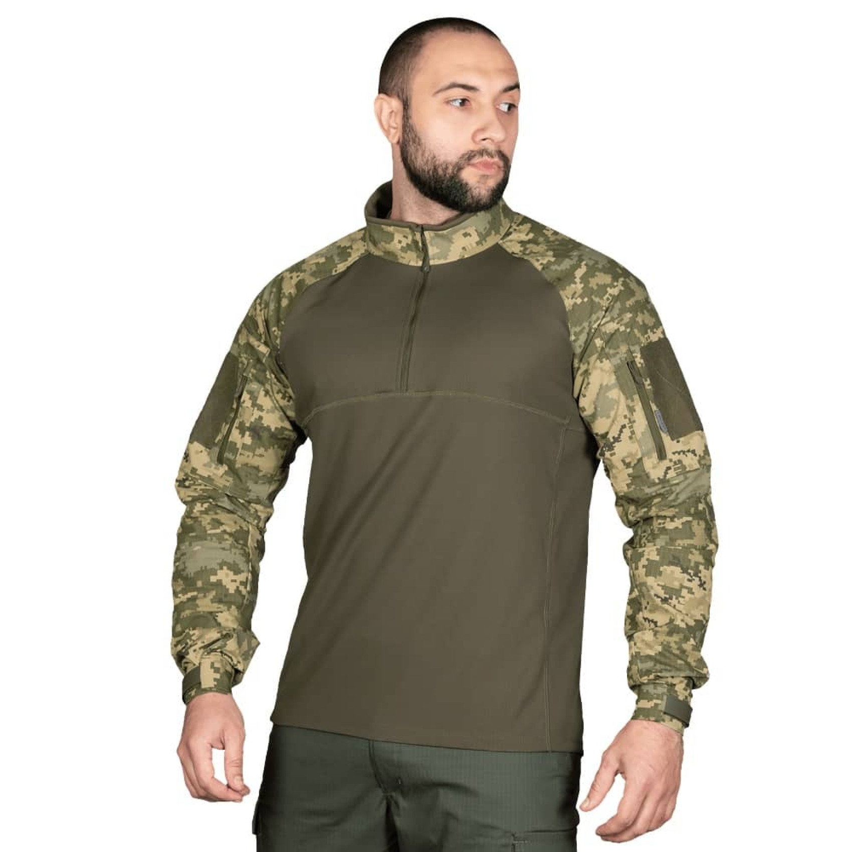 boiova-sorochka-cm-raid-2-0-rip-stop-cvc-coolpass-air-2-0-mm14-olyva-1700x1700-1.jpg Combat shirt Camotec Raid 2.0 Rip-Stop CVC/Coolpass Air 2.0 MM14 Pixel - Olive - Image 1