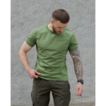 T-shirt Bezet Base Olive - Image 2