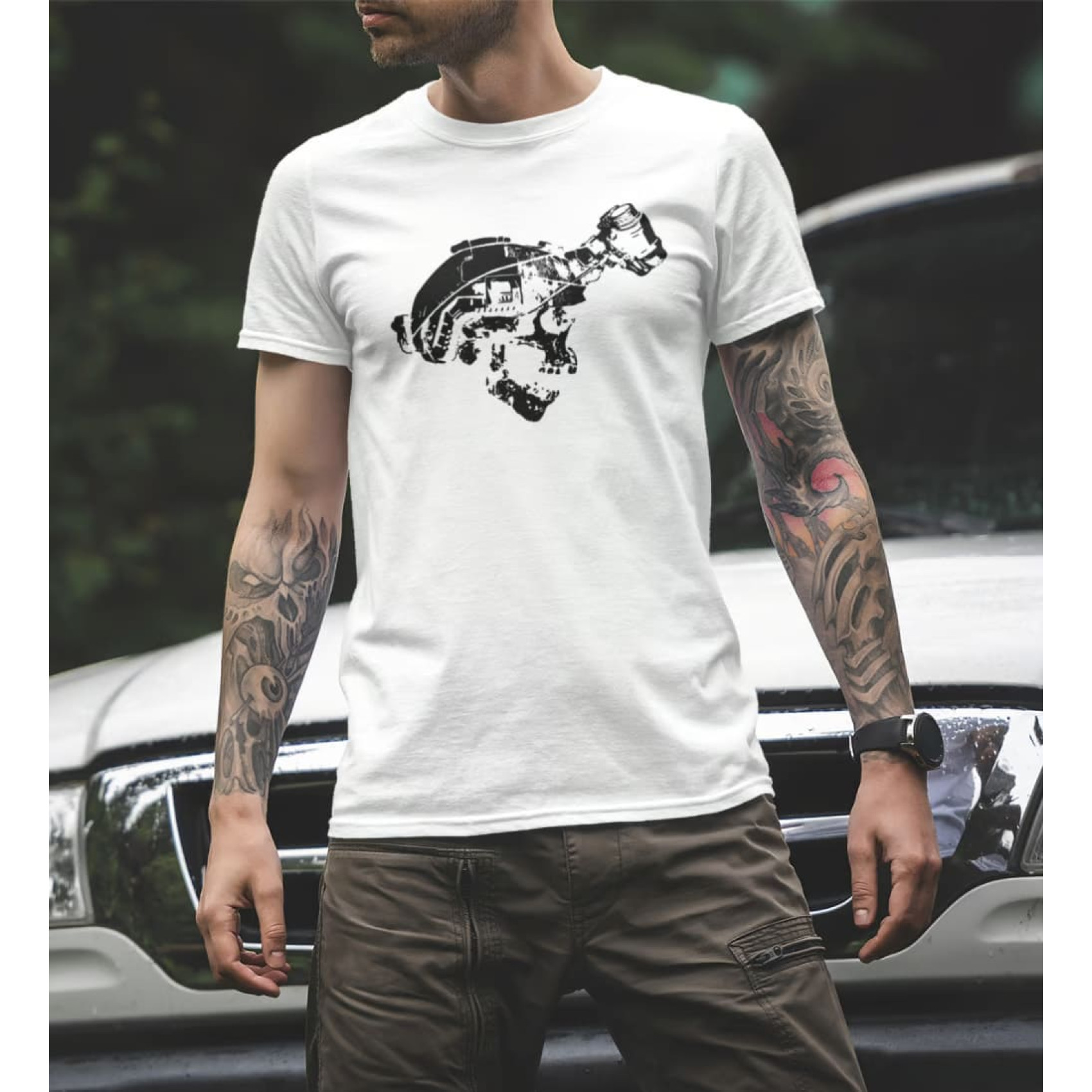 futbolka-we-feel-cherep-u-sholomi-bilyy-1-1700x1700-1.jpg We Feel T-shirt Skull in a helmet White - Image 1