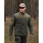 Fleece jacket Bezet Olive - Image 5