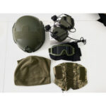 Set: FAST NIJ IIIA helmet + M32H active headphones + pixel cover + balaclava + tactical goggles. Color: olive-pixel - Image 2
