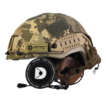 Set: FAST NIJ IIIA helmet + M32H active headphones + cheburashka mount + pixel cover. Color: coyote-pixel