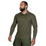 Polo Camotec Army ID Long CoolPass Pique Olive - Image 2